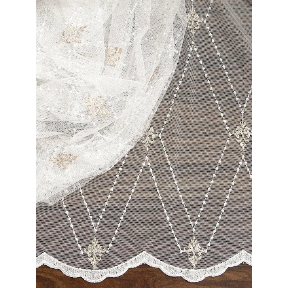 Тюль Santreyd 15482 V5 - воздушная бежевая сетка для элегантных штор 89390566 STLM-1524340