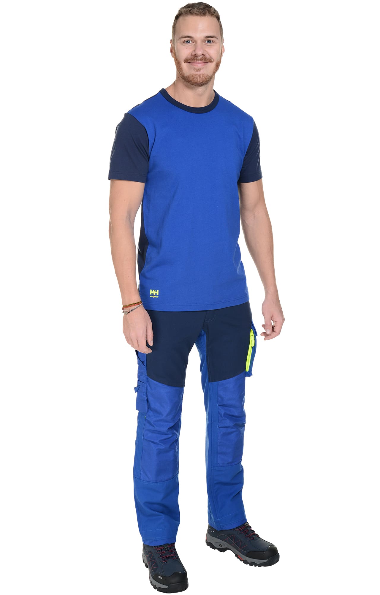 4957370 Футболка  темно-синяя с васильком Helly Hansen Work Wear AKER  Толстовки, рубашки, футболки, тенниски  размер XL  - Вид №4