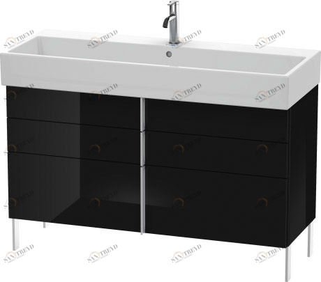 VA658904040 Vero Air Тумбочка напольная Черный глянцевый лак Duravit