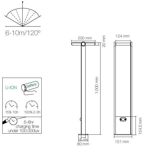 BENEITO FAURE Алюминиевый столбик на солнечных батареях с датчиком движения sun-id-1350123 - Вид №3