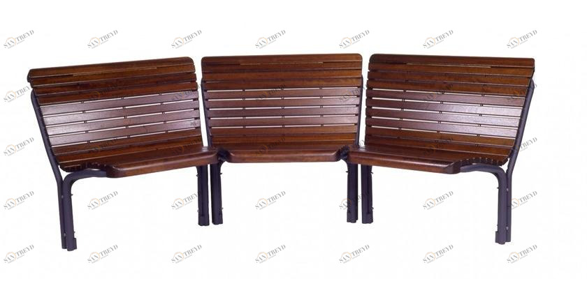 Euroform W Модульная деревянная скамья со спинкой Contour 327, 328, 329, 330