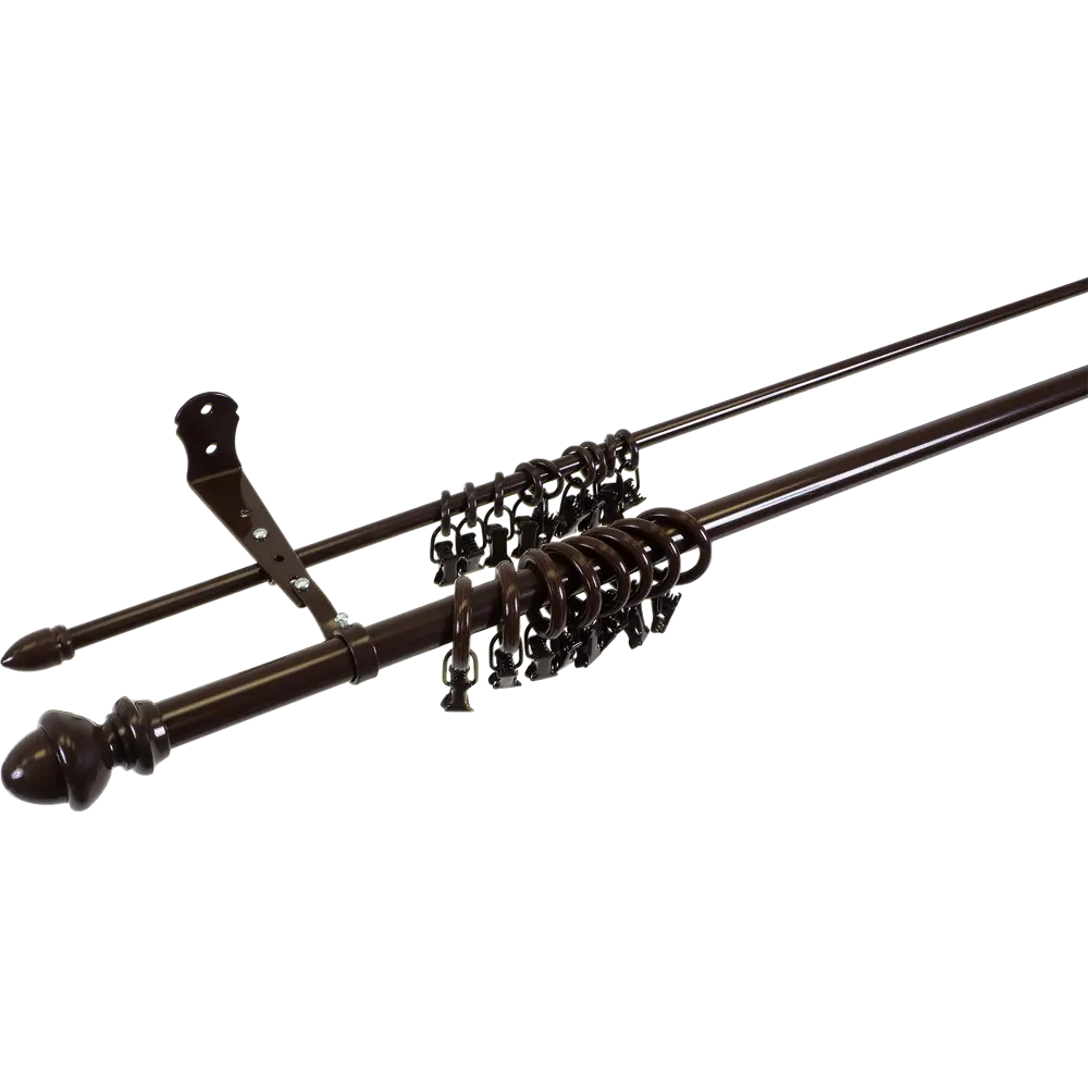 Карниз двухрядный Classic, 200 см, металл, цвет тёмный дуб АРТ-ДЕКОР STLM-2077993