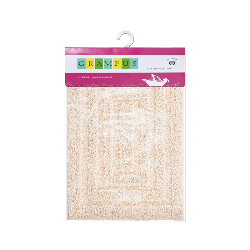 Коврик для ванной (45х65 см) кремовый Grampus КОВРИКИ GR5001K - Вид №1