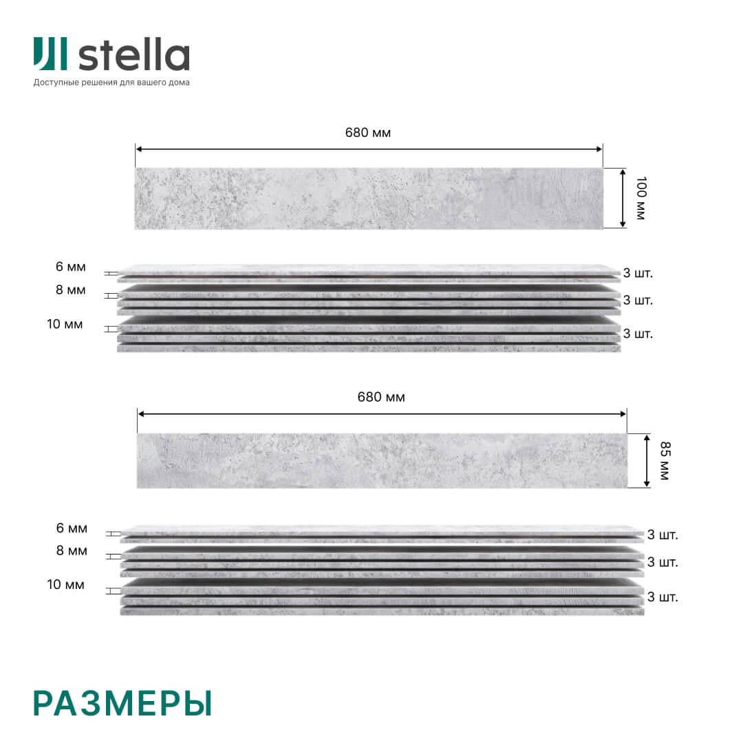 Панели МДФ Stella 3D Premium Бетон Чикаго (уп-1,13кв.м) STSR-36 - Вид №3