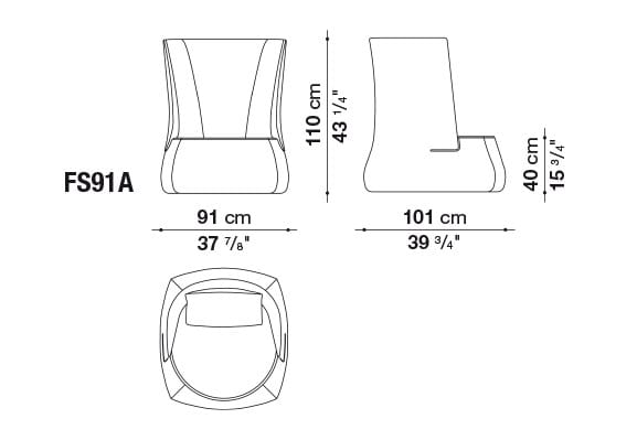 Тканевое кресло с высокой спинкой B&B Italia Fat Sofa ARCH-00081223 - Вид №4
