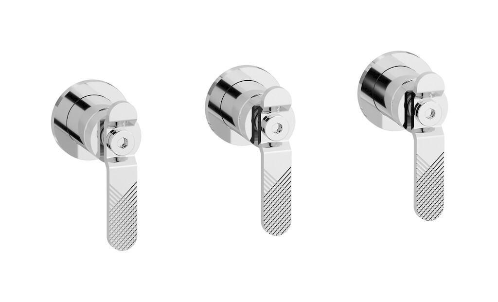 Встроенный смеситель для душа на 3 отверстия с двухходовым дивертером WE ARE IB b2410cc Chrome Bold