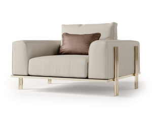 Кожаное кресло с подлокотниками