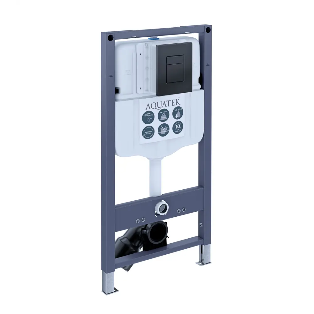 Комплект инсталляции Aquatek Pneumo N 49 с унитазом тип ободка открытый Glory клавиша Aquatek Pnn-0000002 серая Pneumo N49 STLM-2047986 - Вид №3