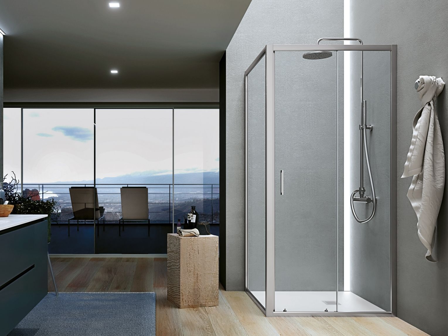 Угловая душевая кабина с распашной дверью Gruppo Geromin Forty ARCH-00101401 - Вид №1