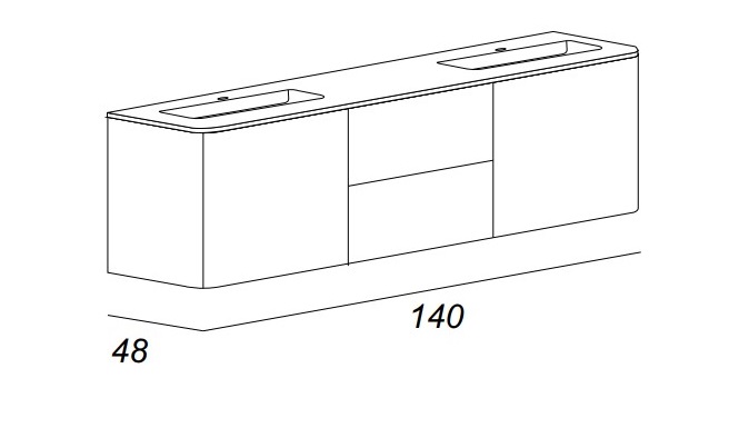 Мебель для ванной CEZARES LIVERPOOL 54670 Bianco Lucido - Вид №2