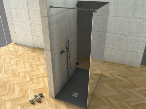 Алюминиевый и стеклянный душ