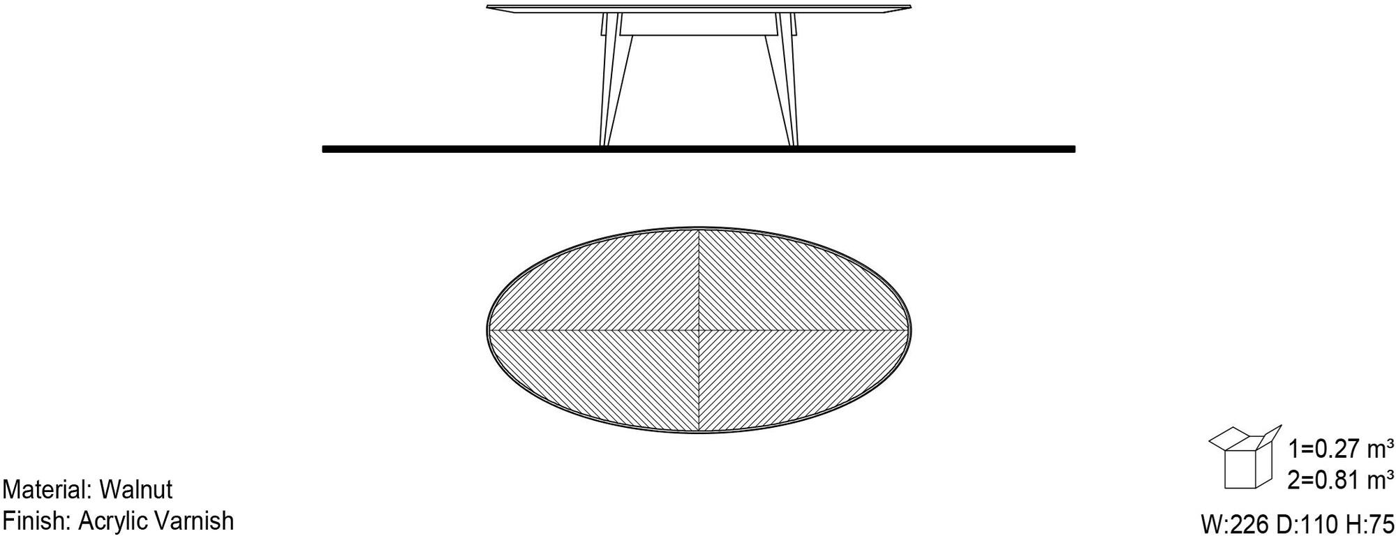 Mobi Овальный обеденный стол Reflect sun-id-1499152 - Вид №2