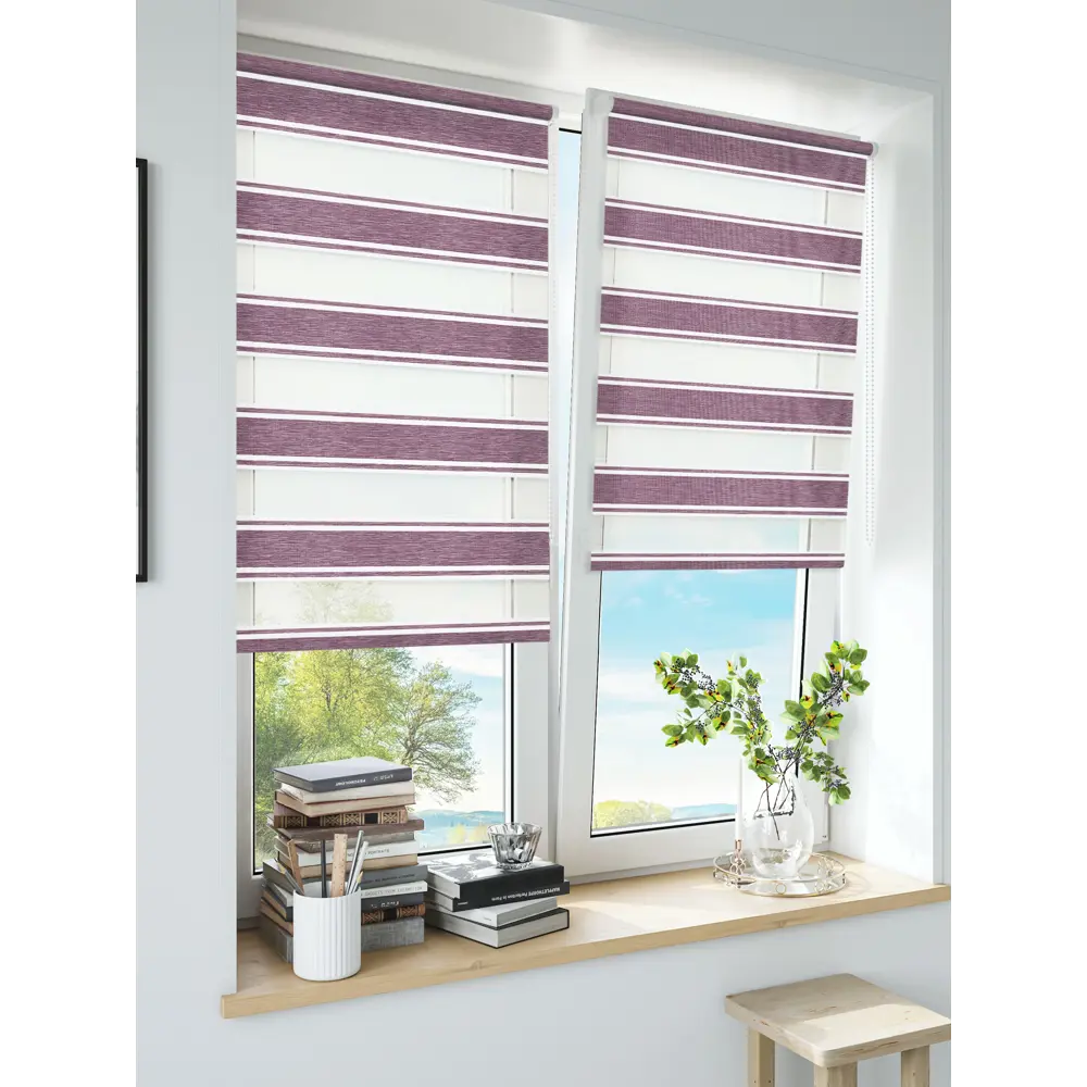 Штора рулонная день-ночь Дэли 55x160 см сиреневая MIAMOZA STLM-2120144 - Вид №4