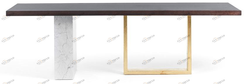 Milla & Milli Стол из массива дерева, мрамора и сусального золота Supreme sun-id-1458019