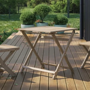Складной садовый стол BEGINIA Betta из массива акации 70×70 см 89396779