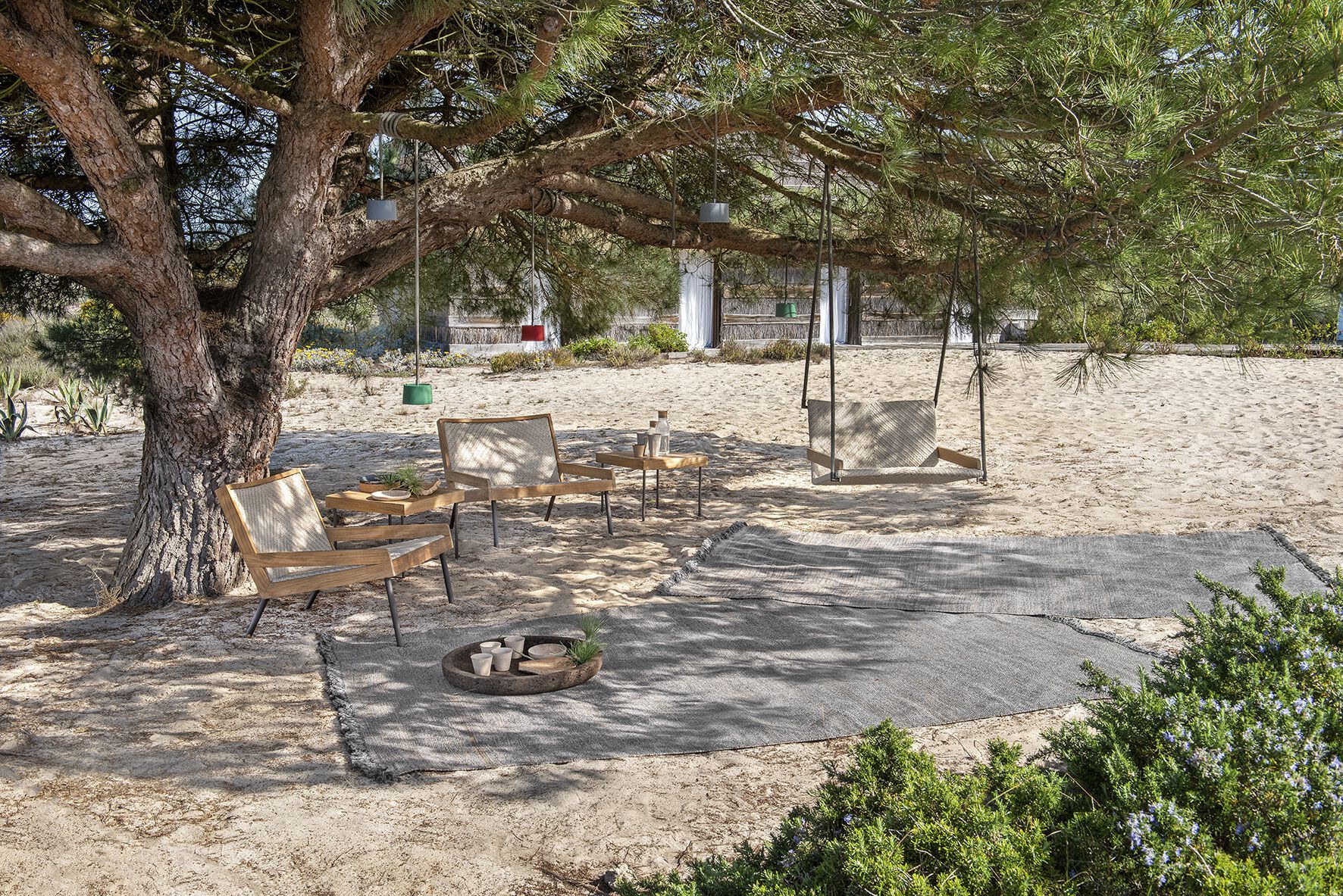 Кресло из тика и полипропиленовой веревки с подлокотниками Ethimo открытый ARCH-00125651 - Вид №3