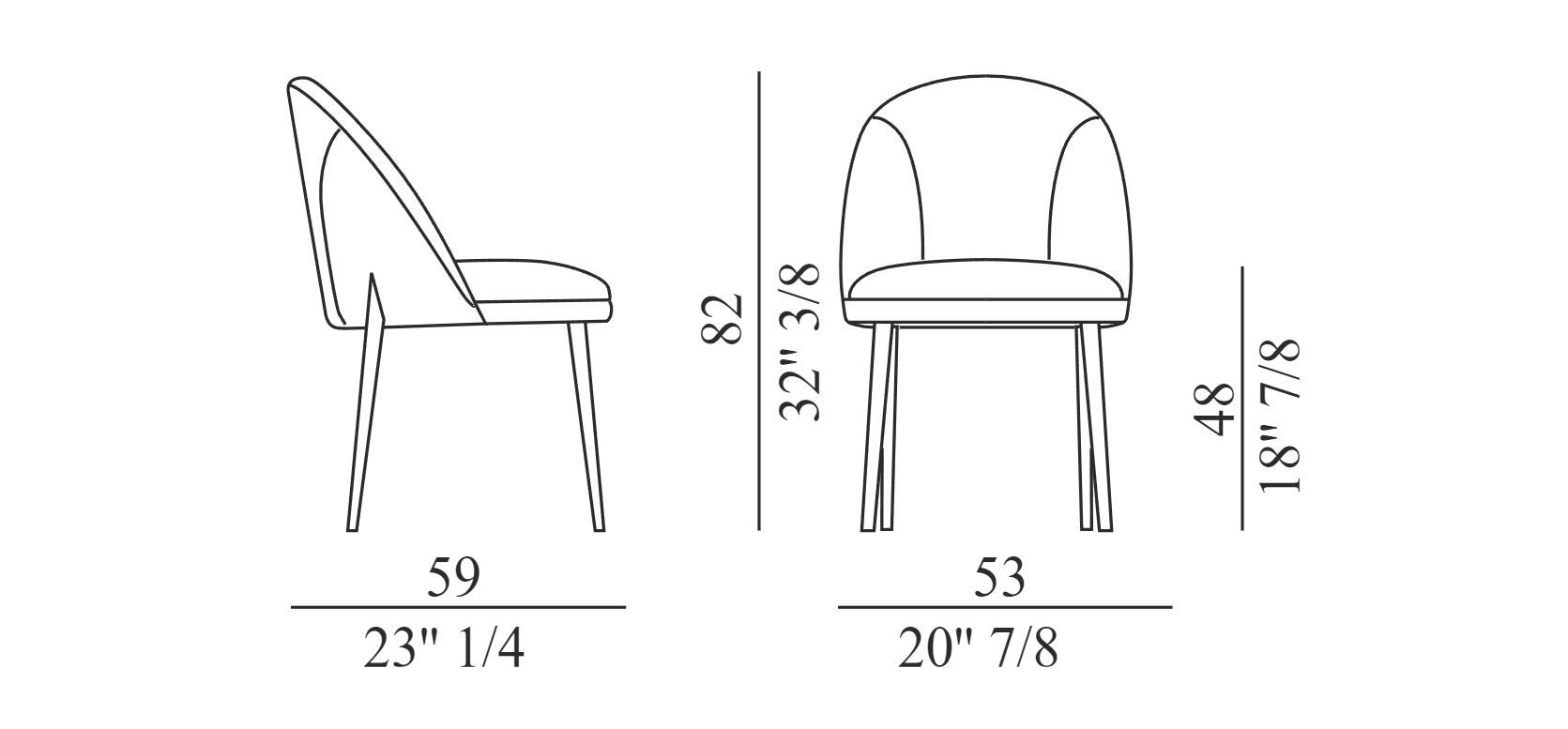 Мягкий стул с металлическими ножками EFORMA Minni ARCH-00063481 - Вид №6