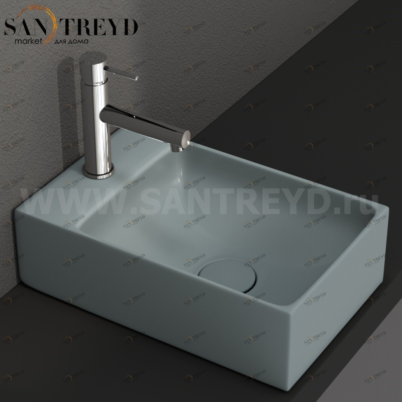 B6R40BL Подвесная раковина настенная прямоугольная Ceramica Globo T-EDGE