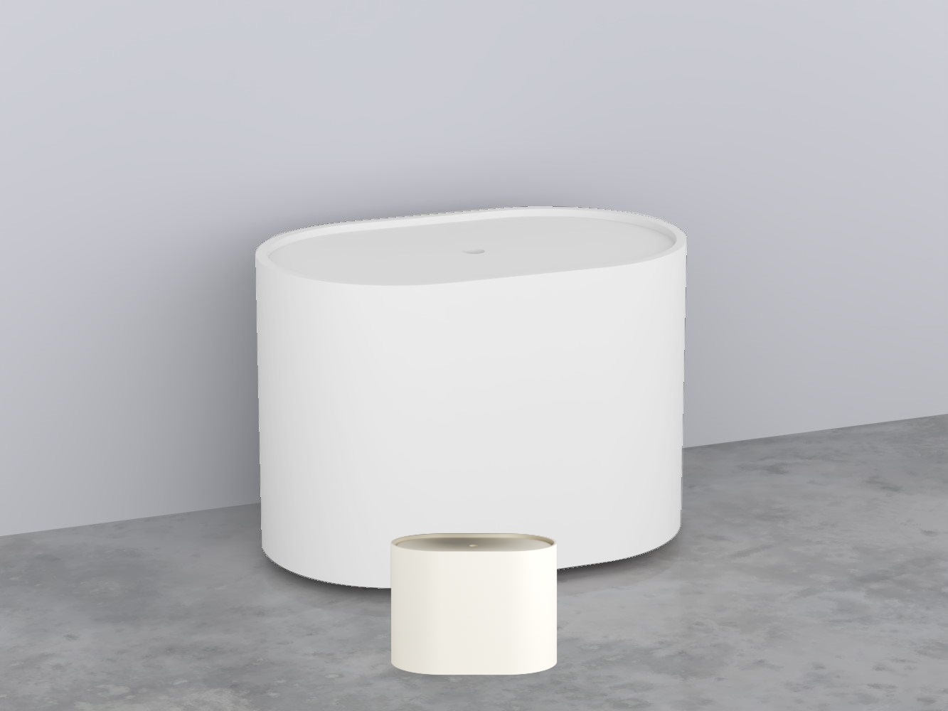 ELOOL-TL Пуф овальный из материала Livingtec на 4-х колесиках, с крышкой деревянной шпонированной cielo Elle Ceramica Cielo 
