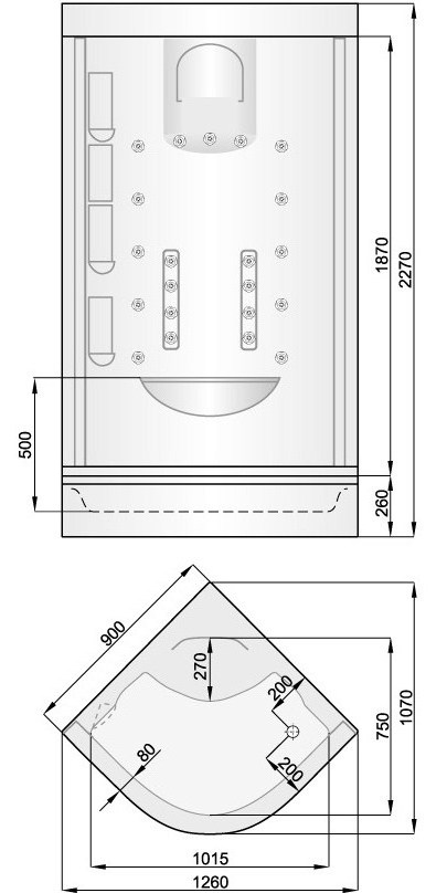 PKA9310S01C0000 Classic collection душевая кабина Pool Spa Santreyd 1717 - Вид №1