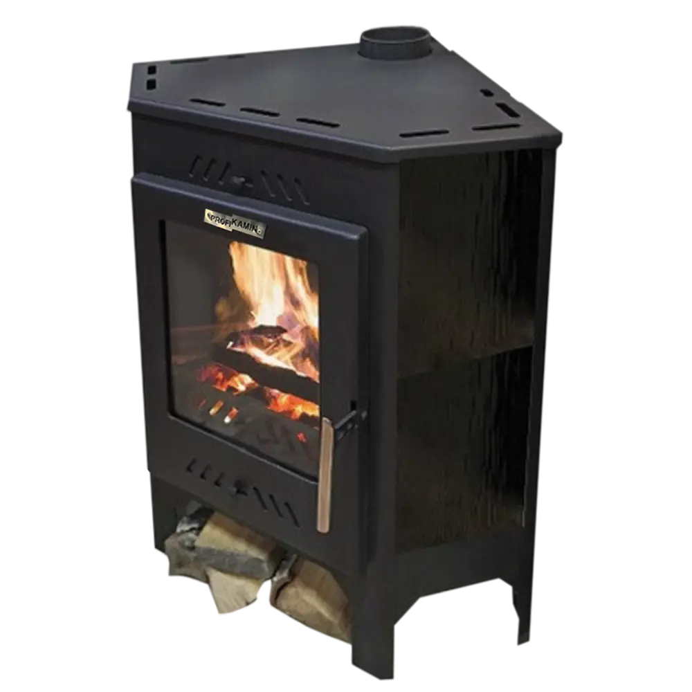 Печь-камин дровяная угловая ПрофиКамин Ярославль 90 цвет черный PROFIKAMIN STLM-2028781