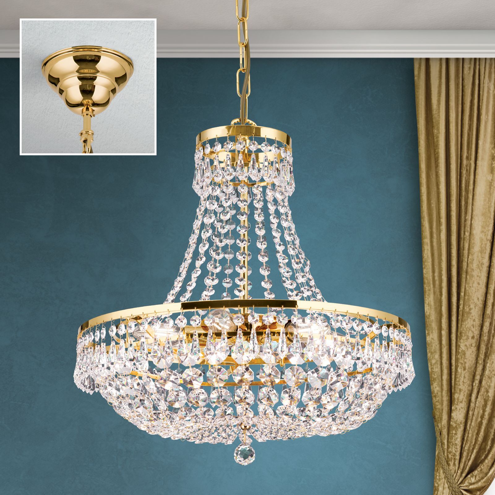 Латунная люстра с кристаллами Orion Sheraton ARCH-00064114 - Вид №1