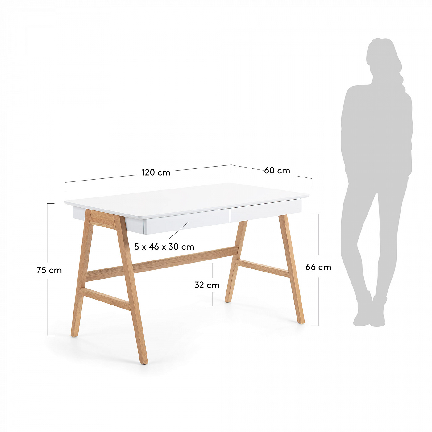 061088 Стол письменный Ingo 120x70 белый La Forma Dyana 