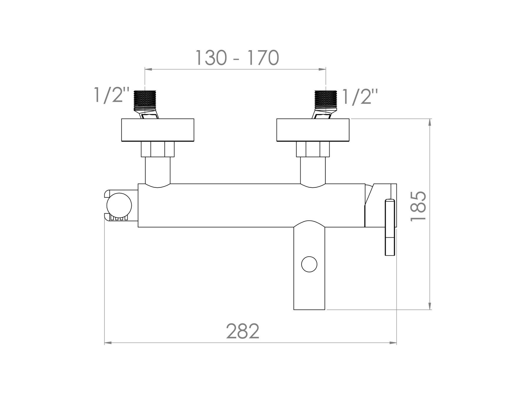 Настенный смеситель для ванны с 2 отверстиями и ручным душем rvb POLO CLUB ARCH-00006661 - Вид №1