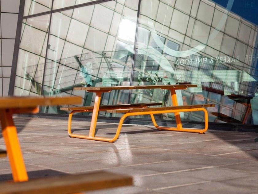 VESTRE Стол для пикника из стали и дерева со встроенными скамейками Berg sun-id-1378211 - Вид №3