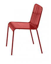 Stripes 547 Стул со стальным каркасом, 4 ножки. Сиденье и спинка из литой стали. Обработка катафорезом. Et al. Stripes