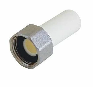 Штуцер с гайкой KALDE D25х1" ВР белый
