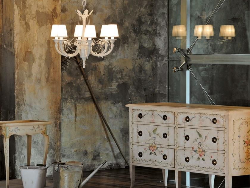 Possoni Illuminazione Белая лакированная люстра с абажурами Ginevra 859/6 - Вид №1