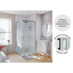 Комплект стекол для душевой ширмы Sensea Easy 90x90 см стекло с шелкографией, цвет профиля на выбор