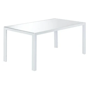 Стол садовый Naterial Lyra Fix 160х90х75 см алюминий/стекло белый