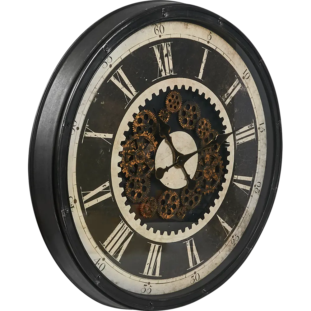 Часы настенные Atmosphera Charly круглые пластик цвет черно-коричневый бесшумные ø76 см STLM-2163578 - Вид №2