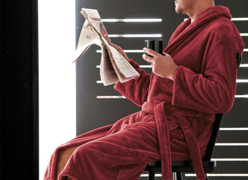 ATHENA_PI_L Халат ATHENA piment, микрофибра S, М, L, XL Blanc des Vosges Santreyd 