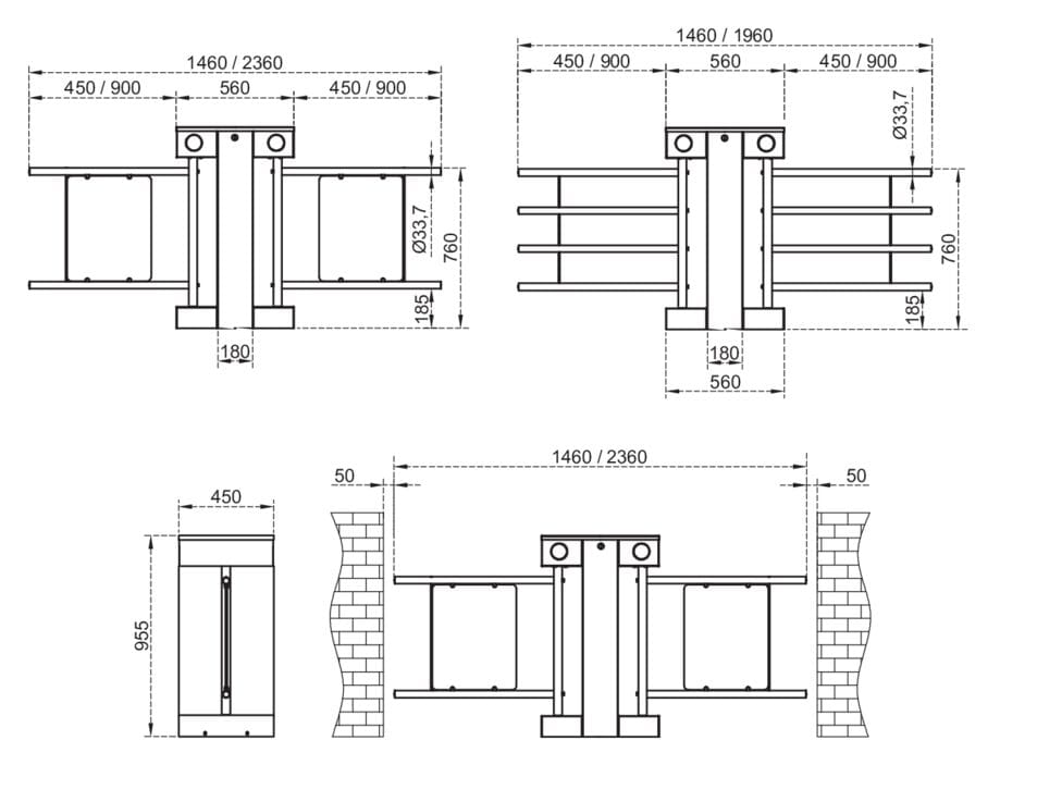 Турникет из нержавеющей стали CAME 705 E N1-D ARCH-00119823 - Вид №2
