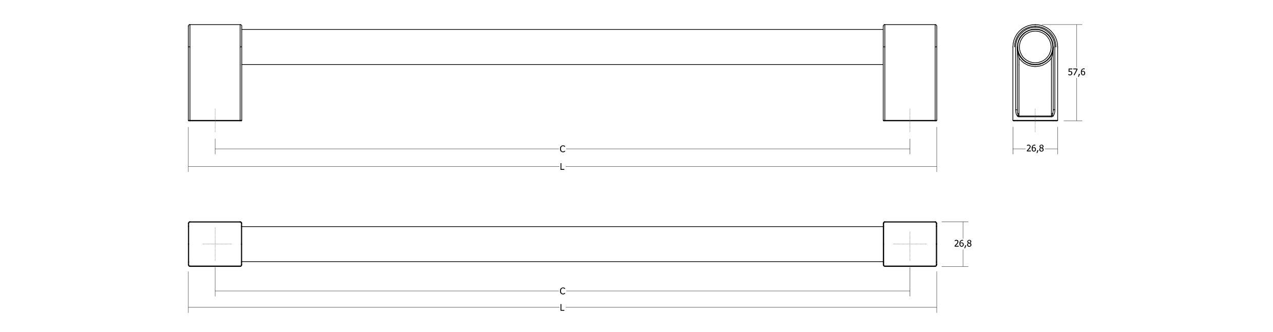 Мебельная ручка / алюминиевая ручка Viefe Кейси ARCH-00137974 - Вид №8