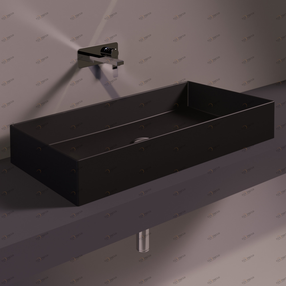 AG80NEROMATT Накладная раковина на столешницу  прямоугольная Simas Agile