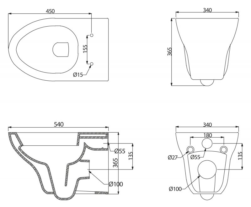 Унитаз подвесной BelBagno ANTO Подвесной унитаз настенный Белый BELBAGNO  Китай  - Вид №5