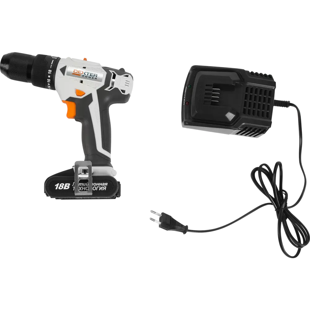 Дрель-шуруповерт ударная аккумуляторная Dexter Power CDI219LD.Q, 18 В Li-Ion 2 Ач 82047626 STLM-2120600  - Вид №4