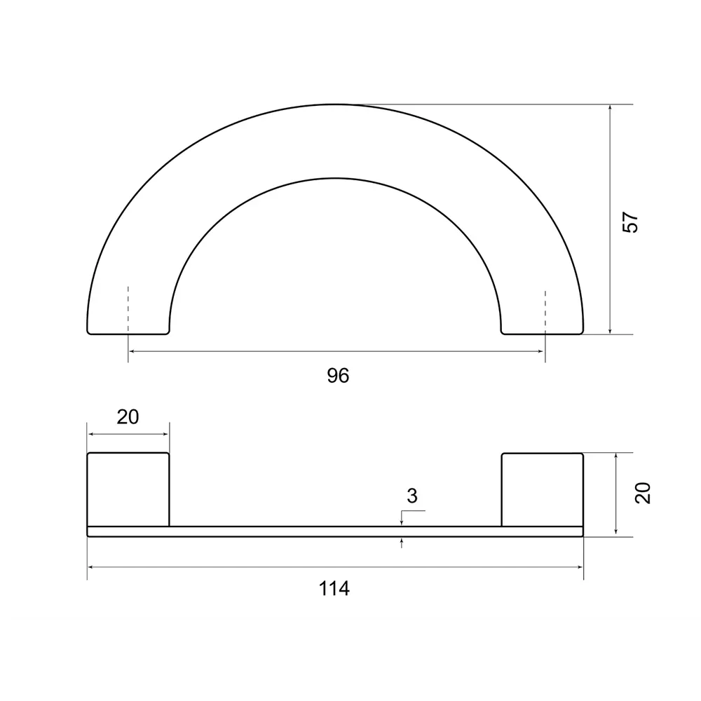 Мебельная ручка-скоба ЦАМ 96 мм матовый хром 86899254 STLM-2049997 PALLADIUM  - Вид №2