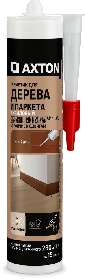 Акриловый герметик Axton для дерева темный дуб 280 мл 85272180