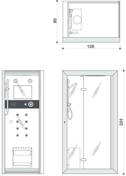 Jacuzzi® Многофункциональная душевая кабина с турецкой баней Frame sun-id-1403345 - Вид №4