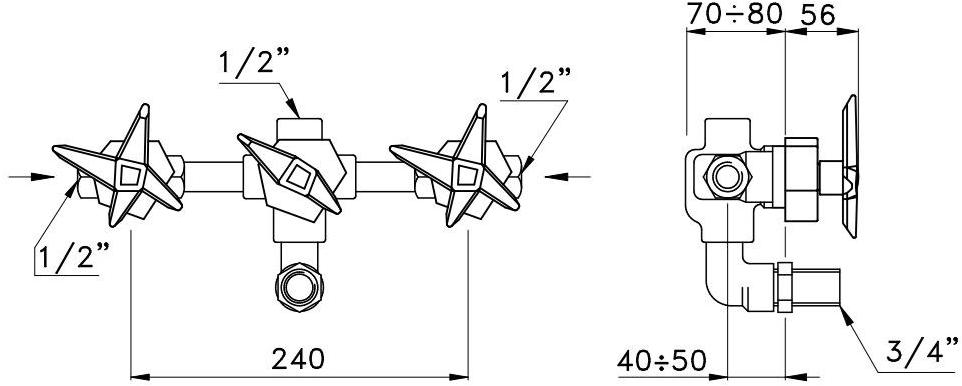 RUBINETTERIE STELLA Смеситель для ванны / смесителя для душа Stella 3254 - Вид №1