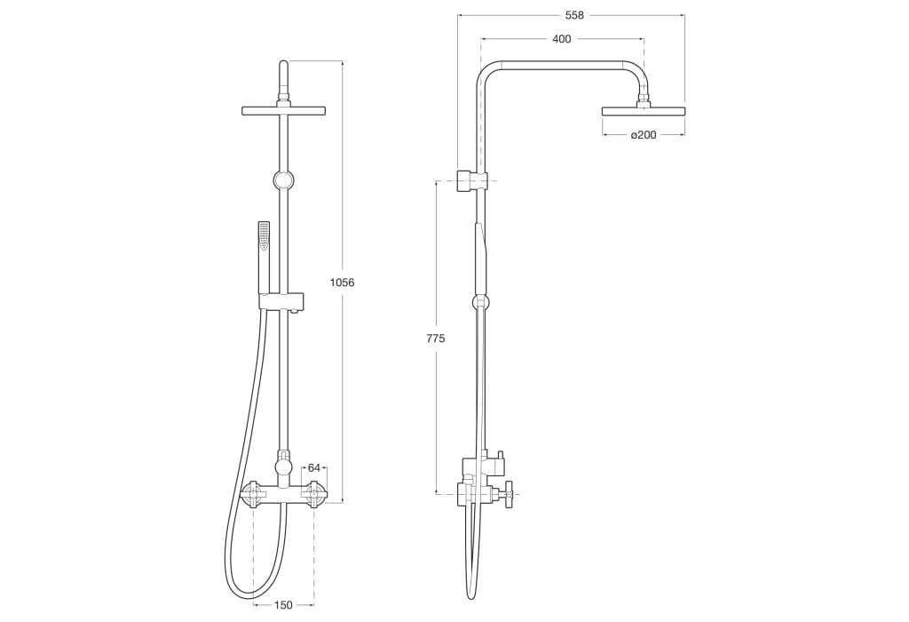 Настенная душевая колонна с ручным душем Roca LOFT A5A9743C00 ARCH-00041448 - Вид №2