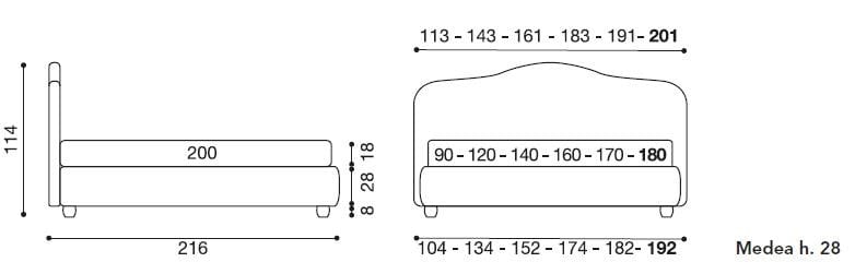 Двуспальная кровать с мягким изголовьем Twils Медея ARCH-00074712 - Вид №3