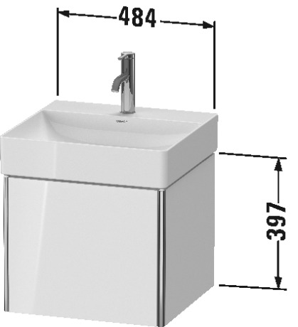 XS405900909 XSquare Тумбочка подвесная Светло-голубой матовый декор Duravit - Вид №1