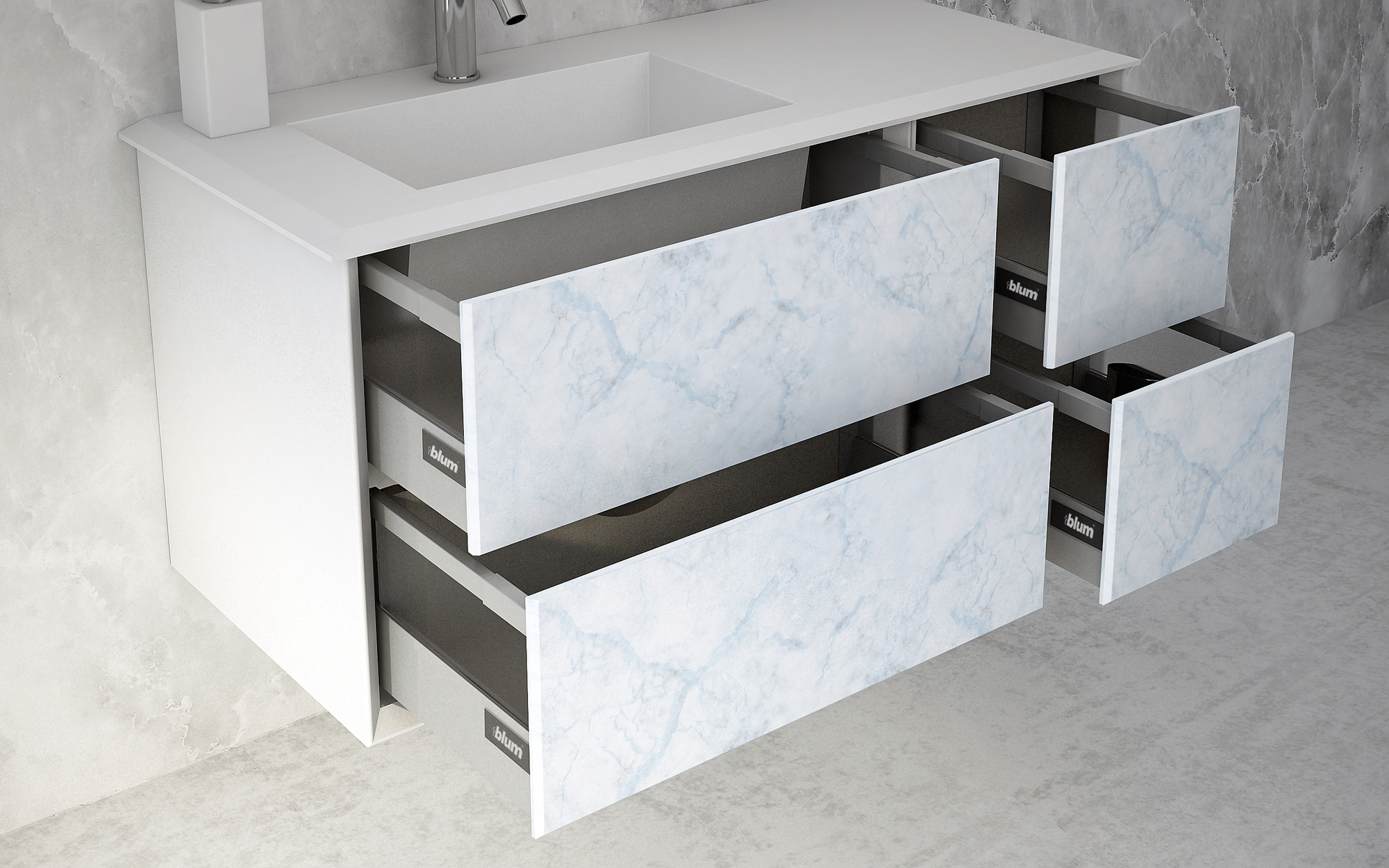 Мебель для ванной CEZARES BELLAGIO 175 Light Blue Stone - Вид №1