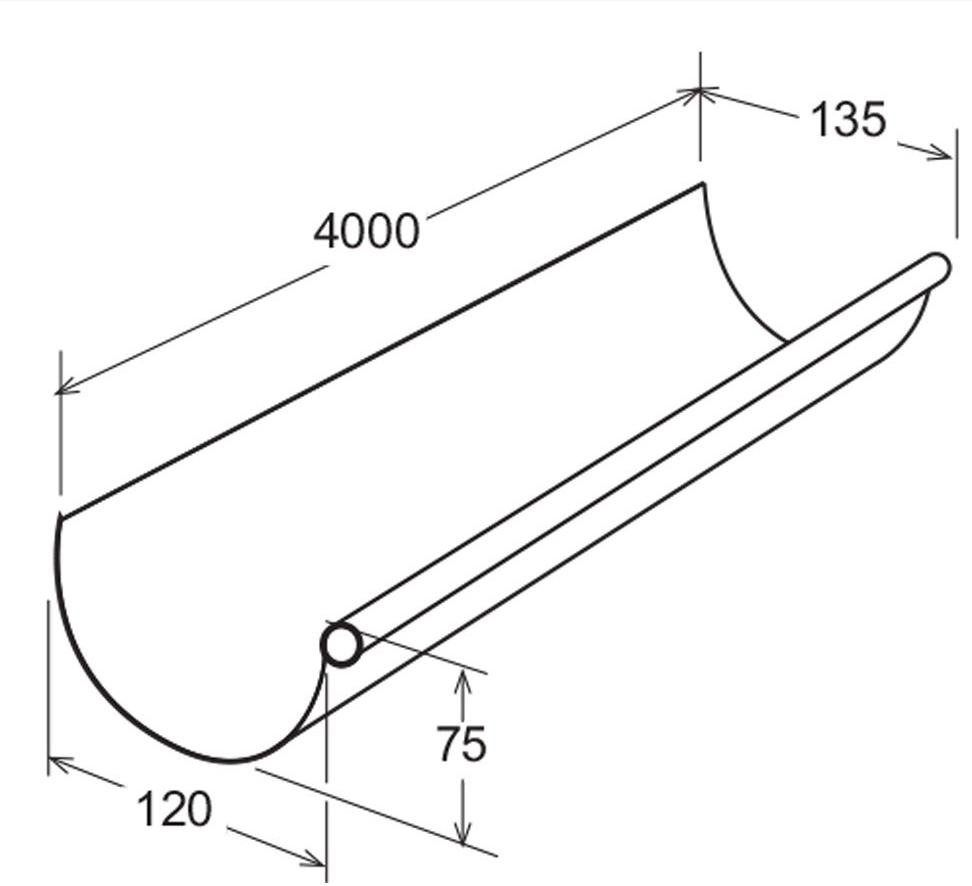 First Corporation Водосточный желоб под старинную медь First plast Grn125ra - Вид №1